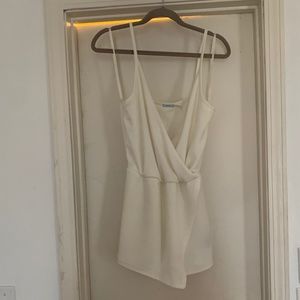 Kimchi Blue White Faux Wrap Romper